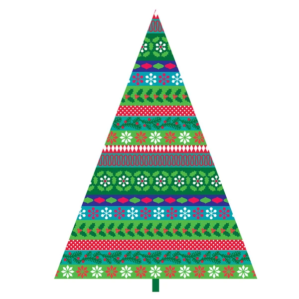 Árbol de navidad con dibujos — Vector de stock