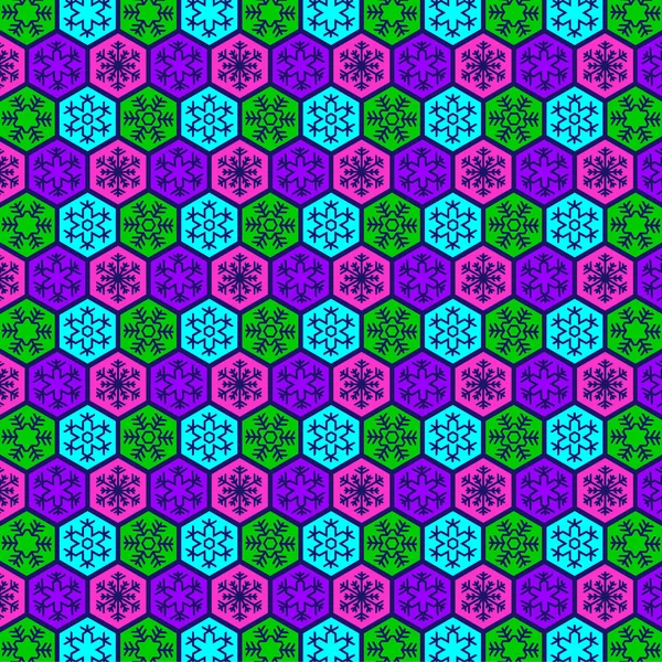 Modello di fiocchi di neve senza soluzione di continuità — Vettoriale Stock