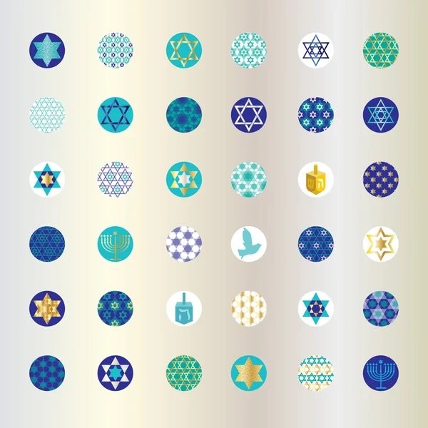 Chanukah one inch circles — Stock Vector