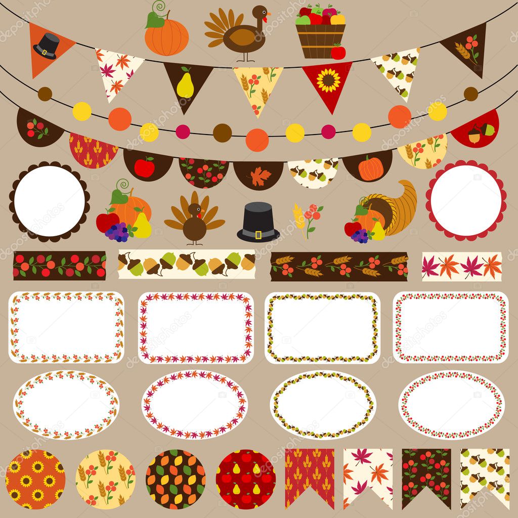 thanksgiving bunting clipart