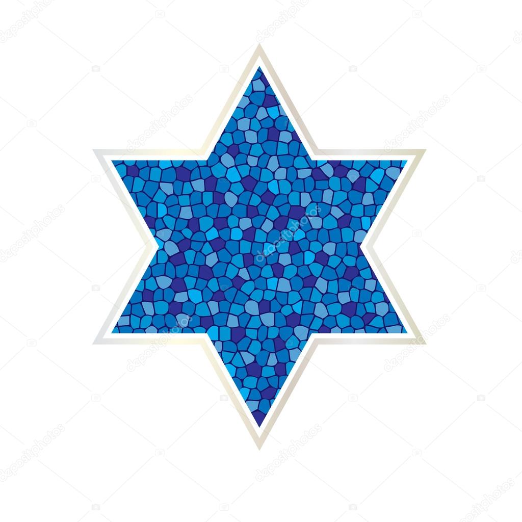 mosaic jewish star with silver frame
