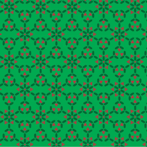 Snowflake pattern on green — Stock Vector