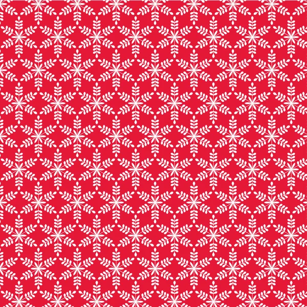 Snowflake pattern on red — Stock Vector
