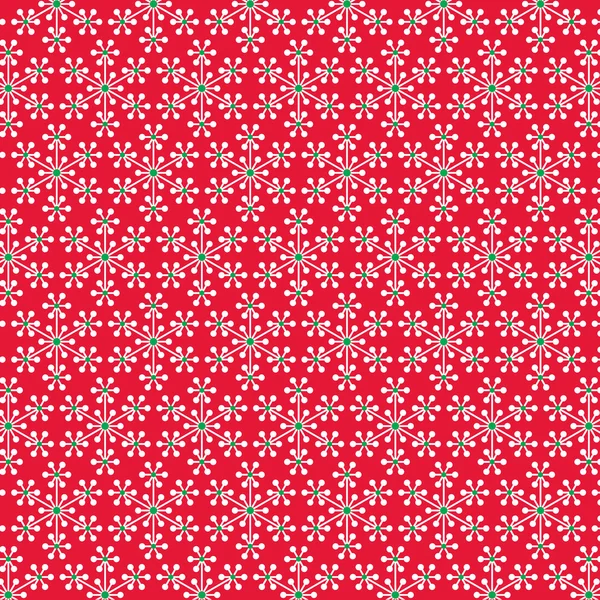 Flocons de neige blancs sur rouge — Image vectorielle