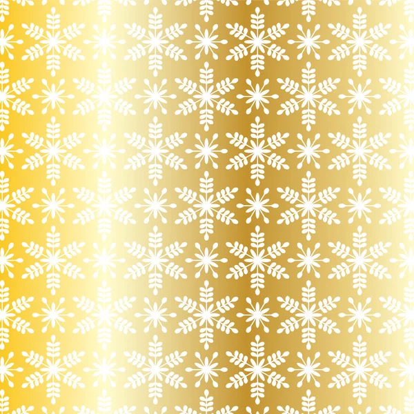 Λευκά νιφάδες χιονιού σε χρυσό — Διανυσματικό Αρχείο