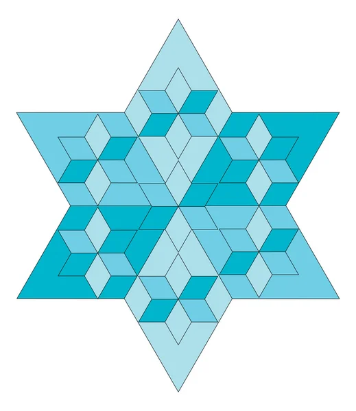 Blue Jewish star — Stock Vector