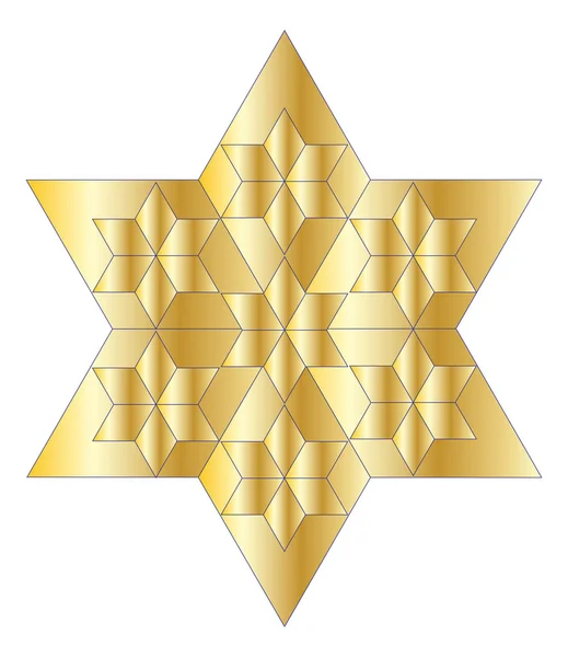 Estrela de ouro de David — Vetor de Stock