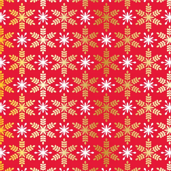 Oro bianco fiocchi di neve su rosso — Vettoriale Stock