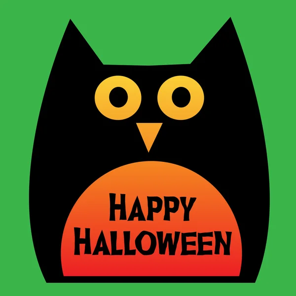 Búho y texto feliz Halloween — Archivo Imágenes Vectoriales