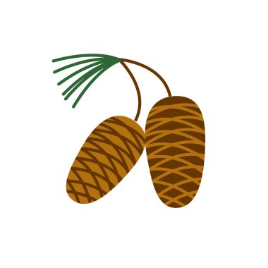 Yeşil çam dalı ve iki külah. 