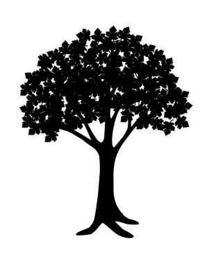  ağaç siluet yaprak ile