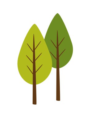  ağaç siluetleri yaprakları ile