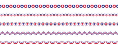 Red white blue patriotic borders vector Red white blue patriotic borders vector
