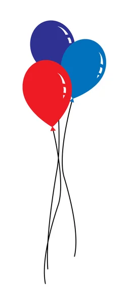 Ballon coloré avec rubans — Image vectorielle