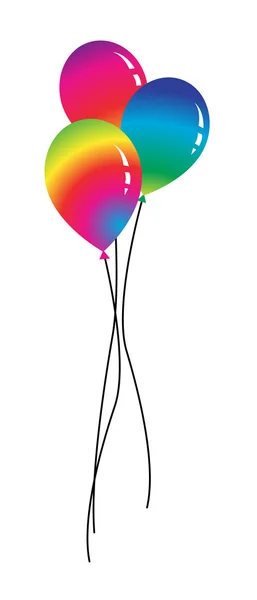 Globo de color con cintas — Vector de stock