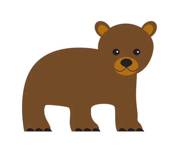 Mignon ours sauvage animal isolé icône — Image vectorielle