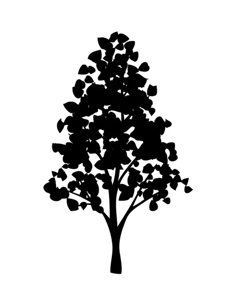 Σιλουέτα δέντρο με φύλλα — Διανυσματικό Αρχείο