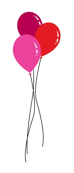 Έγχρωμο μπαλόνι με κορδέλες — Διανυσματικό Αρχείο