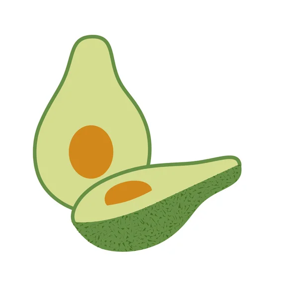 Aguacate en rodajas aislado — Vector de stock