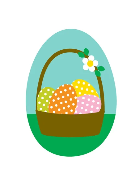 Easter Eggs basket — Stock Vector