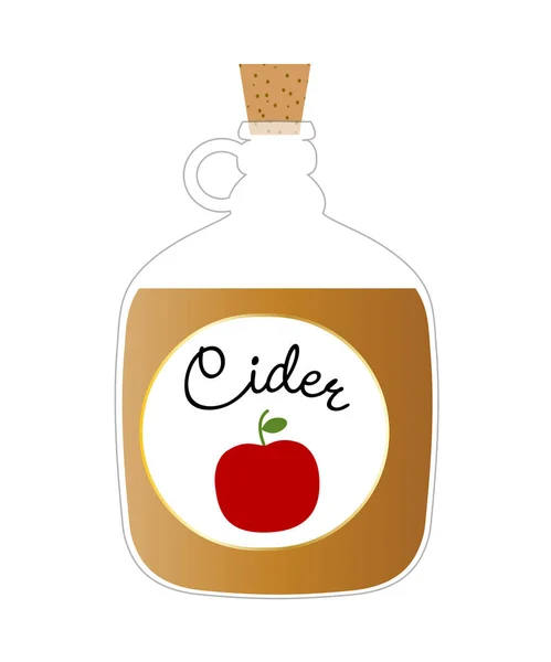Apple cider jug — Stock Vector