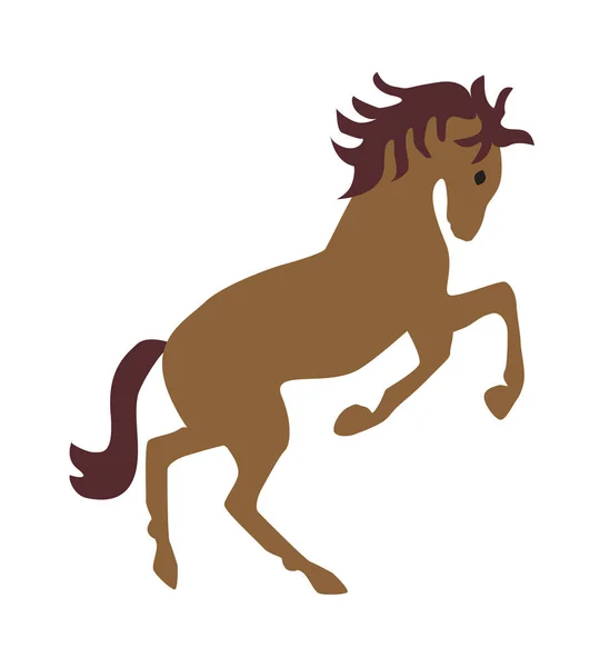 Caballo marrón corriendo — Vector de stock