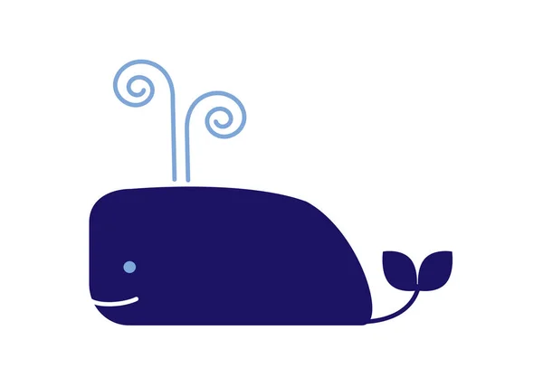 Lindo diseño de dibujos animados ballena — Vector de stock