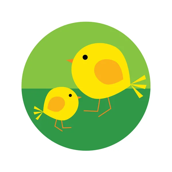 Cute Easter chicks — Stock Vector