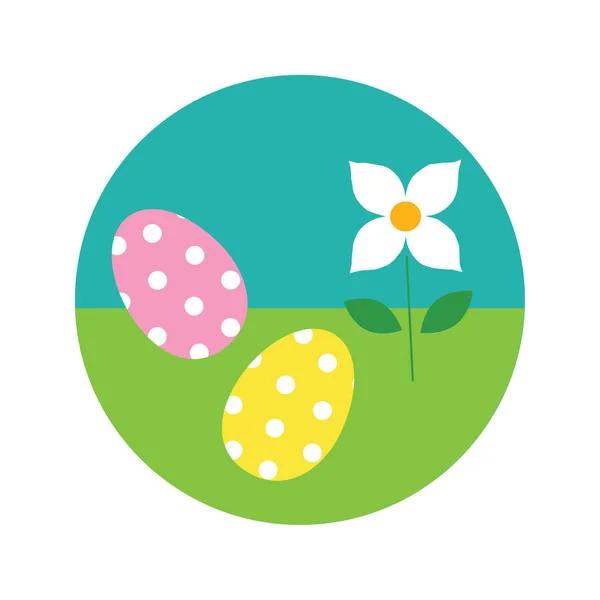 Пасхальные яйца с цветами — стоковый вектор