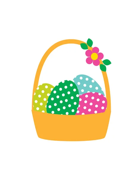 Canasta de huevos de Pascua — Vector de stock