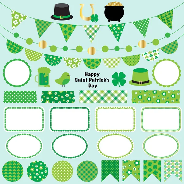 St patricks dag bunting clipart — Stockvector