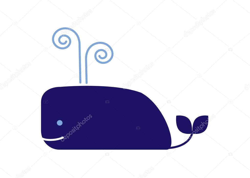 Cute whale cartoon design