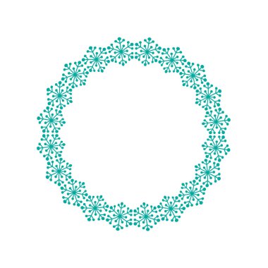 Turkuaz kar taneleri çerçeve 