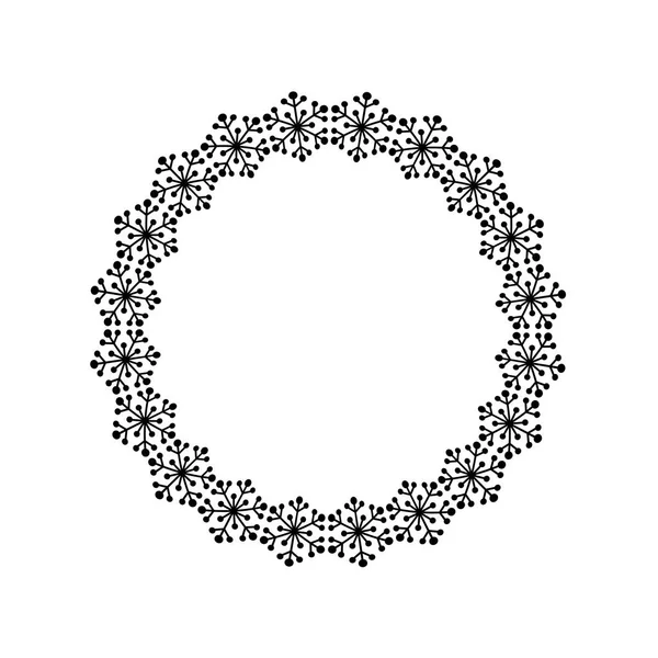 Zwarte sneeuwvlokken frame — Stockvector