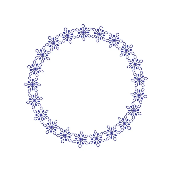 Cadre bleu flocons de neige — Image vectorielle