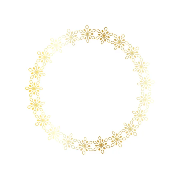 Золотий сніжинки кадру — стоковий вектор