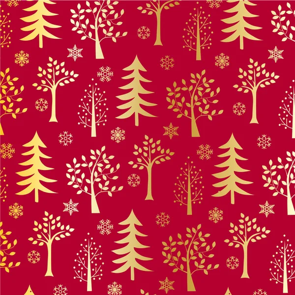 Vánoční stromky na červeném pozadí — Stockový vektor