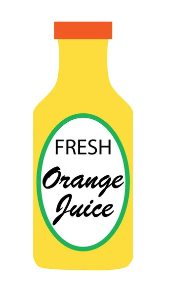 Botella de jugo de naranja de cerca — Vector de stock