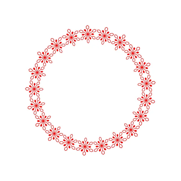 Cadre rouge flocons de neige — Image vectorielle