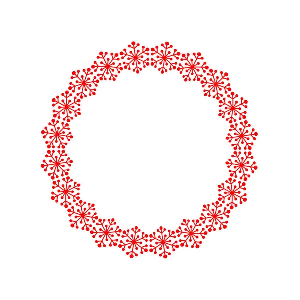 Marco de copos de nieve rojo — Vector de stock