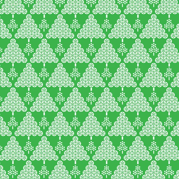 Arbres de Noël sur fond vert — Image vectorielle