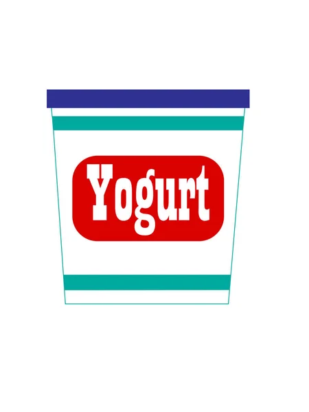 Envase de yogur de cerca — Vector de stock