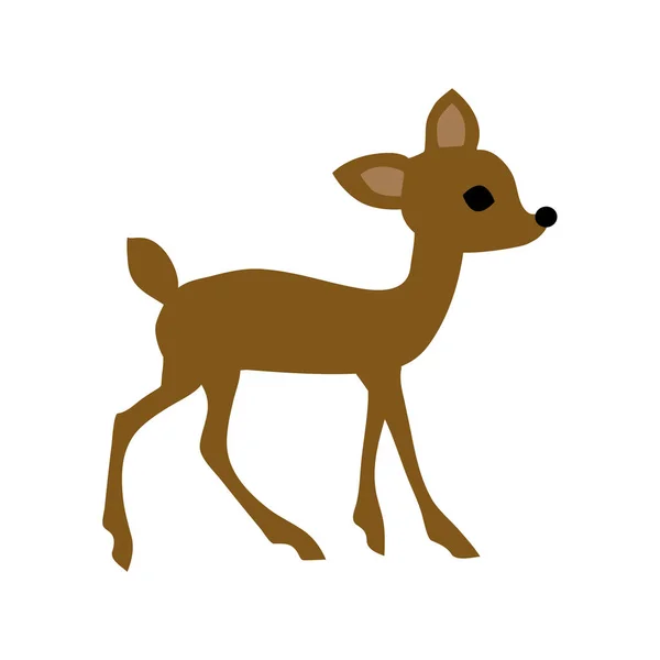 Cartoon brown deer — Stock Vector
