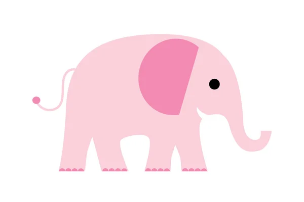 Cartoon roze olifant — Stockvector