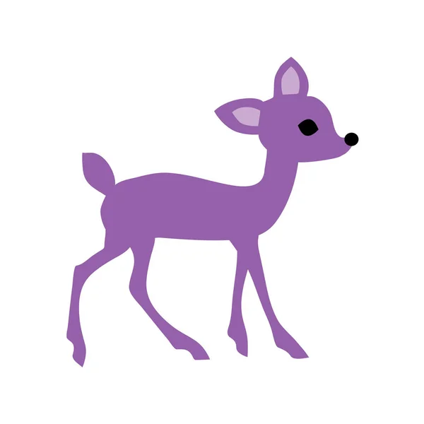 Venado púrpura de dibujos animados — Vector de stock