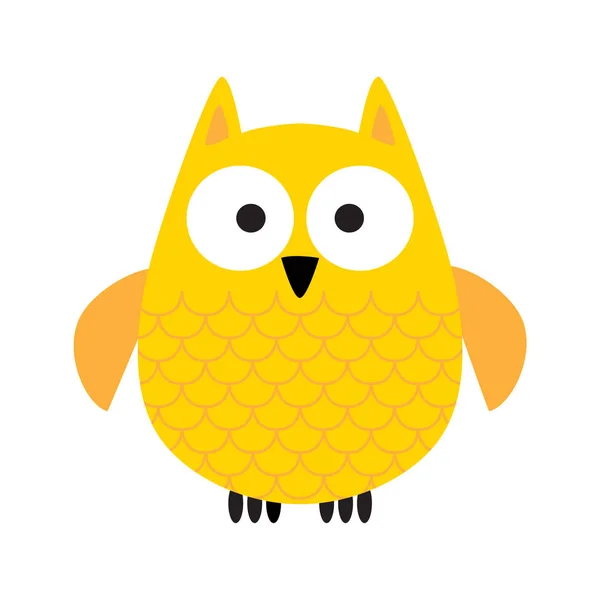 Cartoon yellow owl — Stock Vector