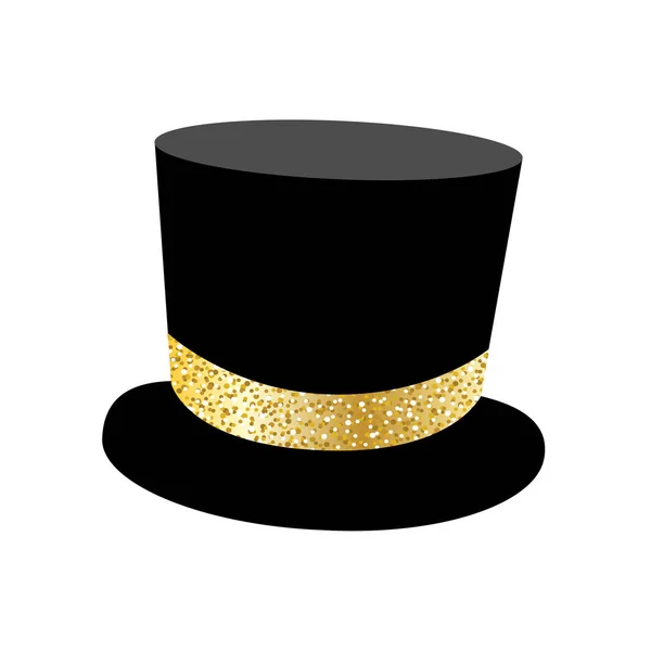 Zwarte cilinder hoed — Stockvector