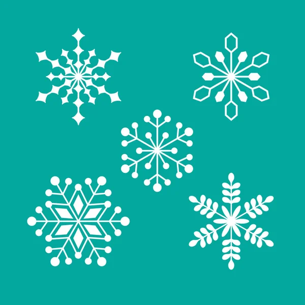 White snowflakes on blue background — Stock Vector