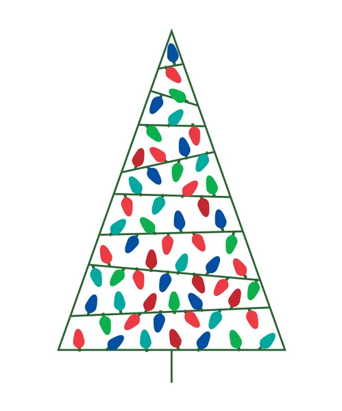 Árvore de Natal luzes — Vetor de Stock