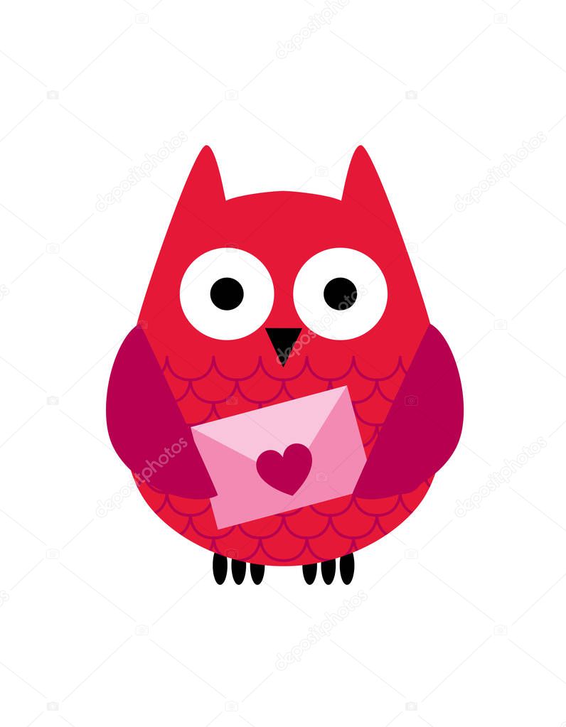 Cartoon red owl — Stock Vector © scrapster #132543140